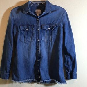 Melrose and Market Mid Wash Fade Denim Shirt
